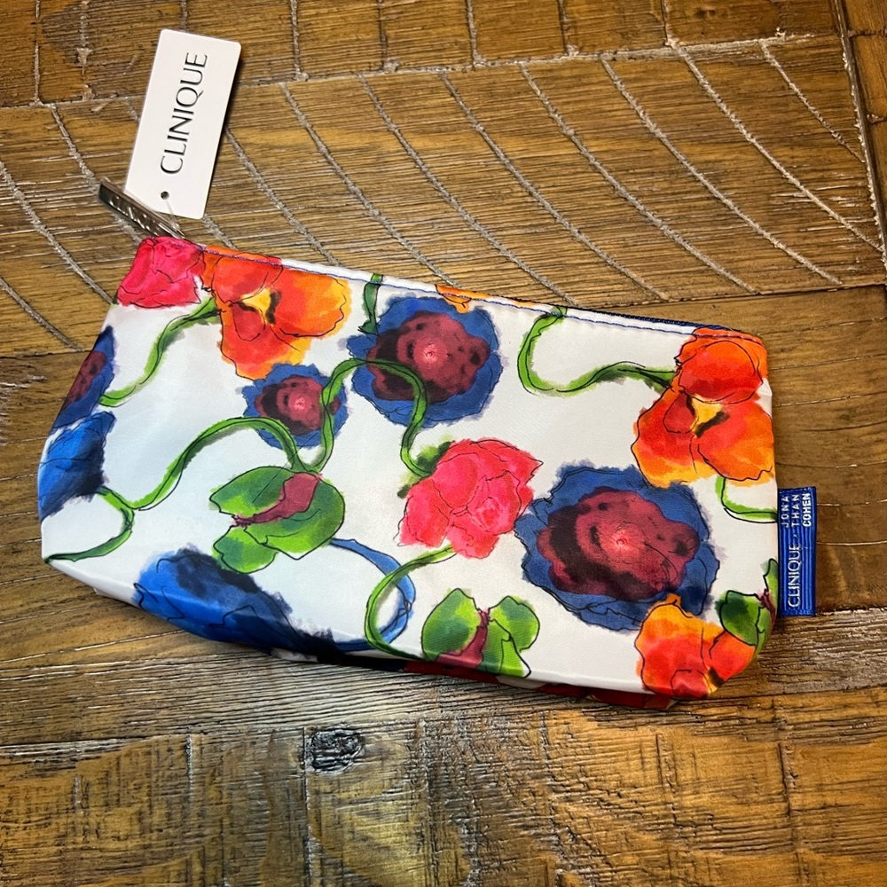 Clinique Colorful Floral Cosmetic Bag Brand New